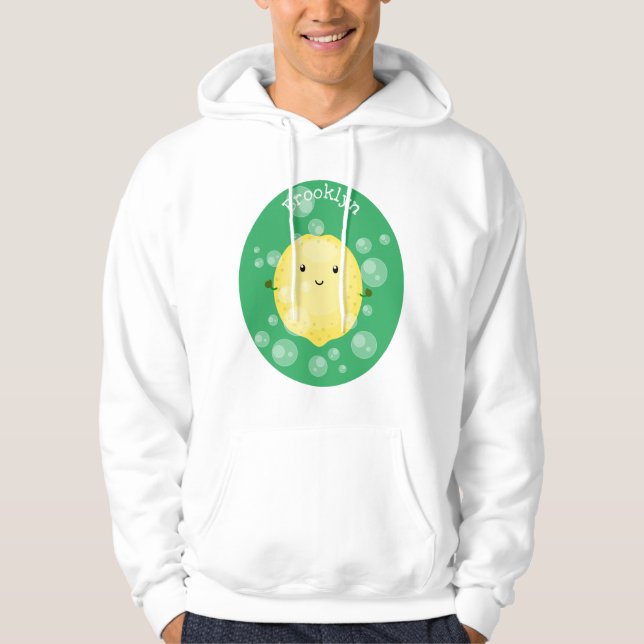Sudadera Ilustracion de burbujas de personalizado de limón (Anverso)