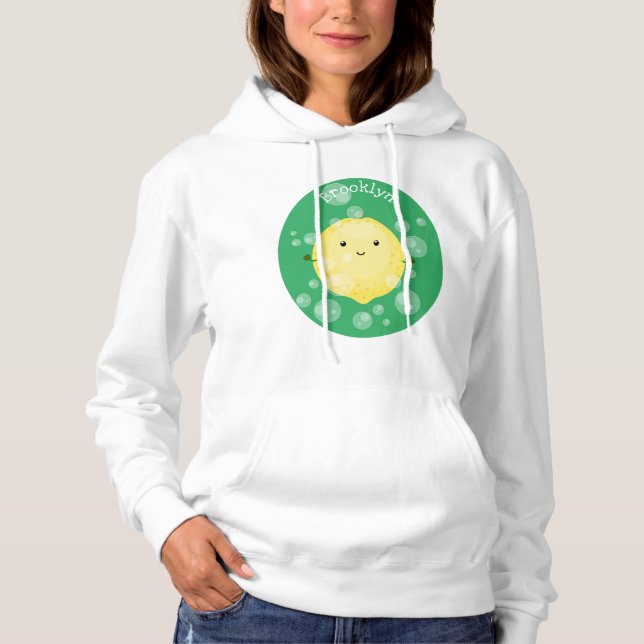 Sudadera Ilustracion de burbujas de personalizado de limón (Anverso)