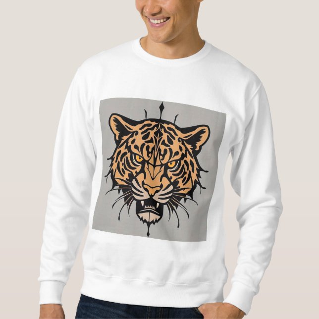 Sudadera Ilustración de cabeza de tigre (Anverso)