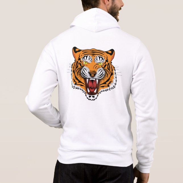 Sudadera Ilustración de cabeza de tigre feroz-24327 (Reverso)
