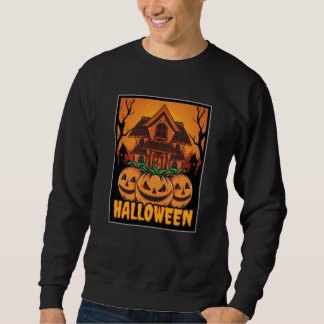 Sudadera Ilustración de calabaza de casa embrujada de Hallo