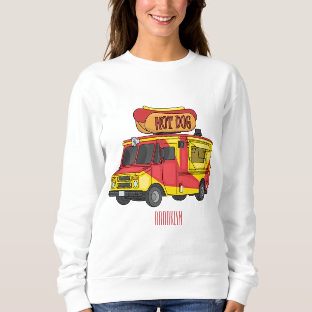 Sudadera Ilustracion de camión de comida para perros calien (Anverso)