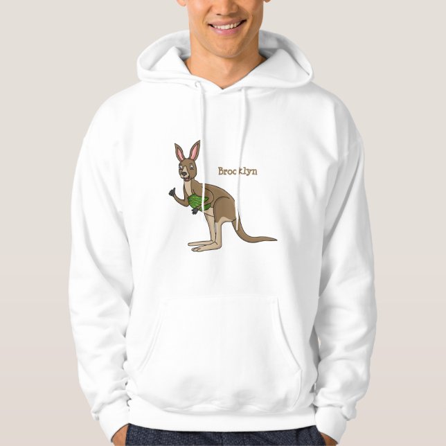 Sudadera Ilustracion de canguro australiano bastante feliz (Anverso)