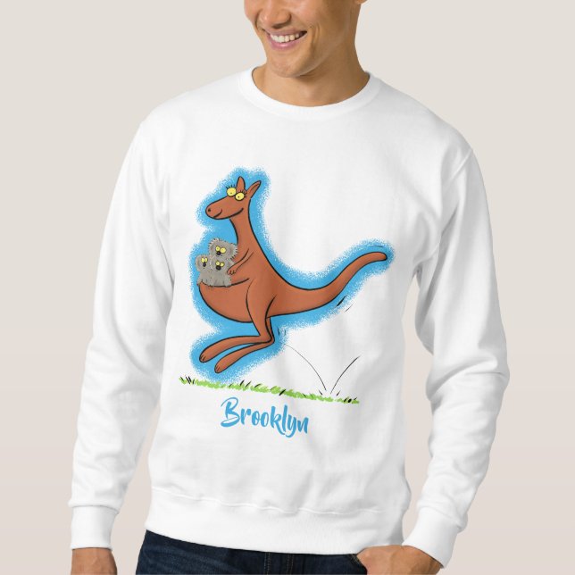 Sudadera Ilustracion de canguro y personalizado de koalas (Anverso)