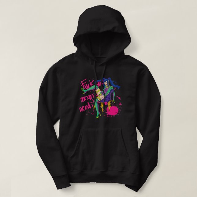 Sudadera Ilustración de cantante estúpido rapero de arte 80 (Diseño del anverso)