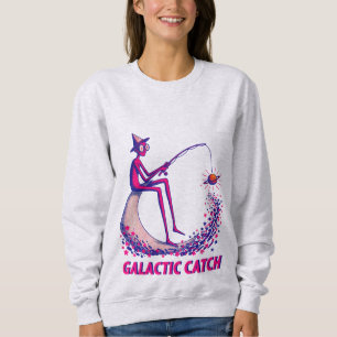 Sudadera Ilustración de captura galáctica: pesca lunar y br