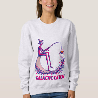 Sudadera Ilustración de captura galáctica: pesca lunar y br