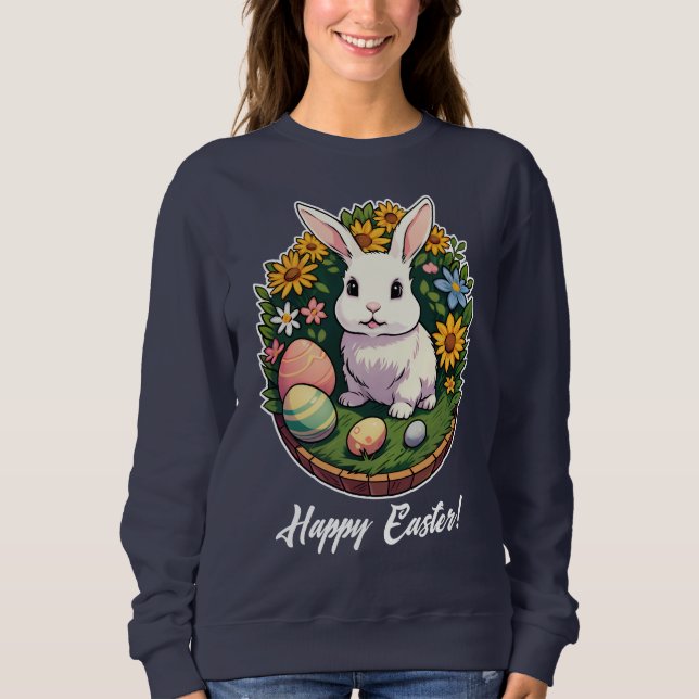 Sudadera Ilustracion de Conejo de Pascua. Semana Santa! (Anverso)