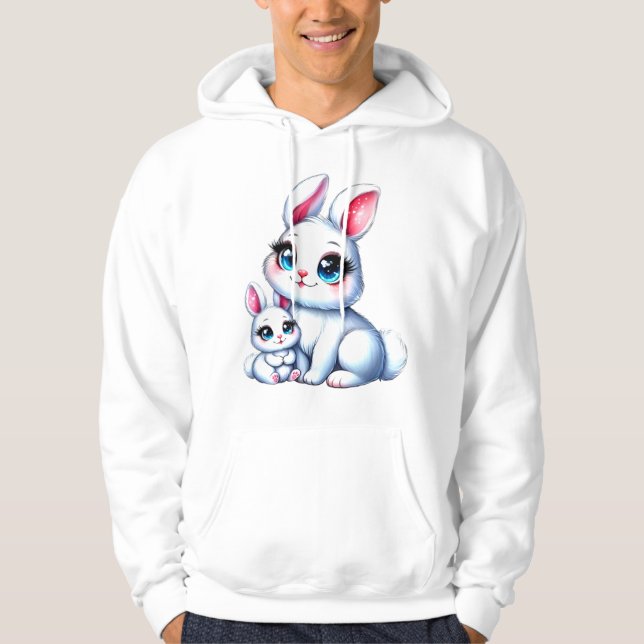 Sudadera Ilustracion de conejo para bebés y madres adorable (Anverso)