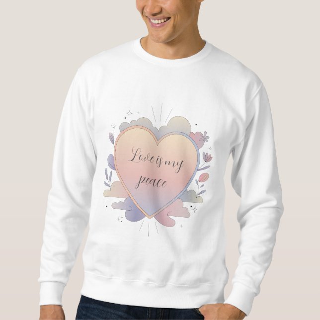 Sudadera Ilustración de corazón pastel (Anverso)