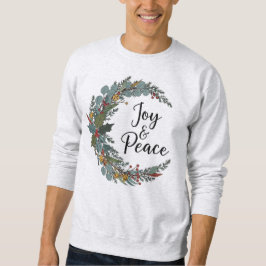 Sudadera Ilustración de corona de Navidad 'Alegría y Paz'