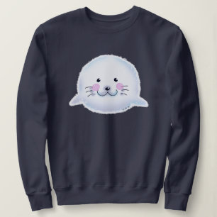 Sudadera Ilustración de cría de foca esponjosa y adorable