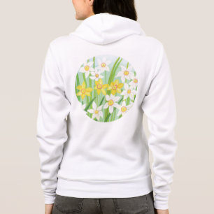 Sudadera Ilustracion de Daffodils de primavera blanca y ama