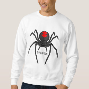 Sudadera Ilustración de dibujos animados de araña viuda neg