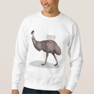 Sudadera ilustración de dibujos animados de ave emú