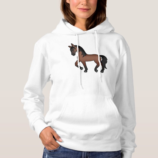Sudadera Ilustración de dibujos animados de caballo trotón  (Anverso)
