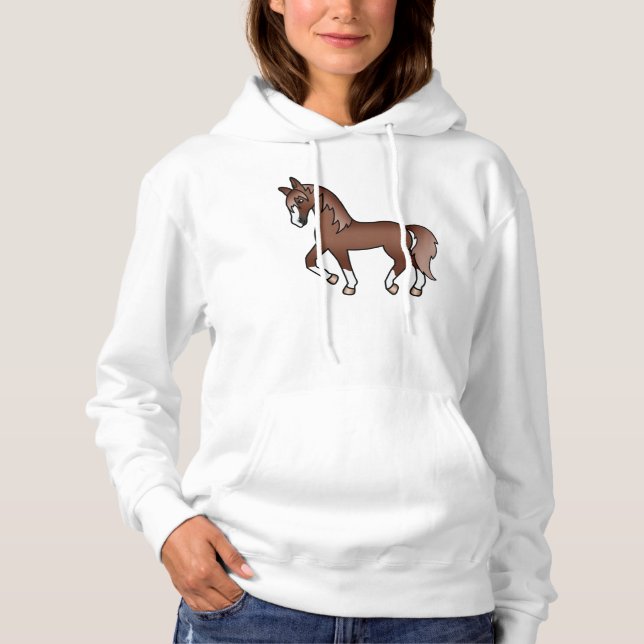Sudadera Ilustración de dibujos animados de caballo trotón  (Anverso)