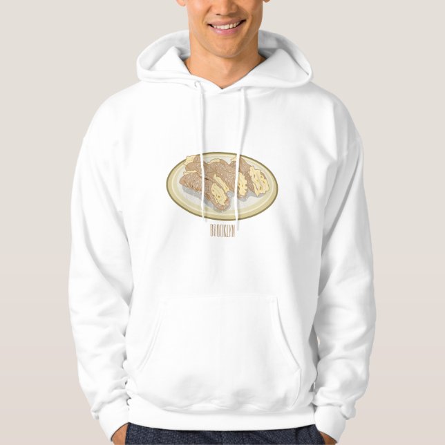 Sudadera ilustración de dibujos animados de Cannoli (Anverso)