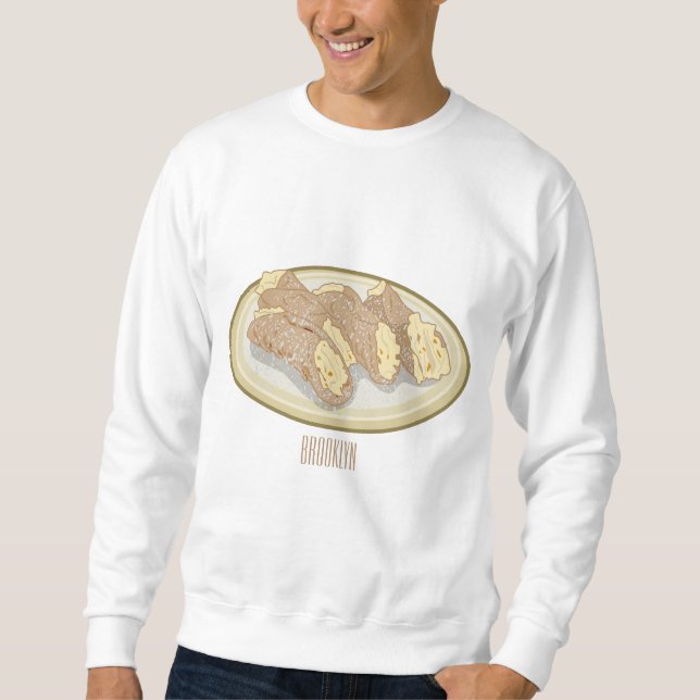 Sudadera ilustración de dibujos animados de Cannoli (Anverso)