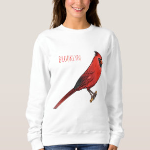 Sudadera Ilustración de dibujos animados de cardenal norteñ