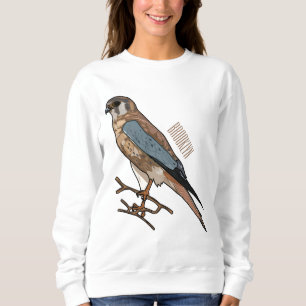 Sudadera Ilustración de dibujos animados de cernícalo ameri