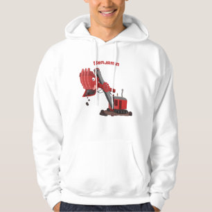 Sudadera Ilustración de dibujos animados de excavadora de v