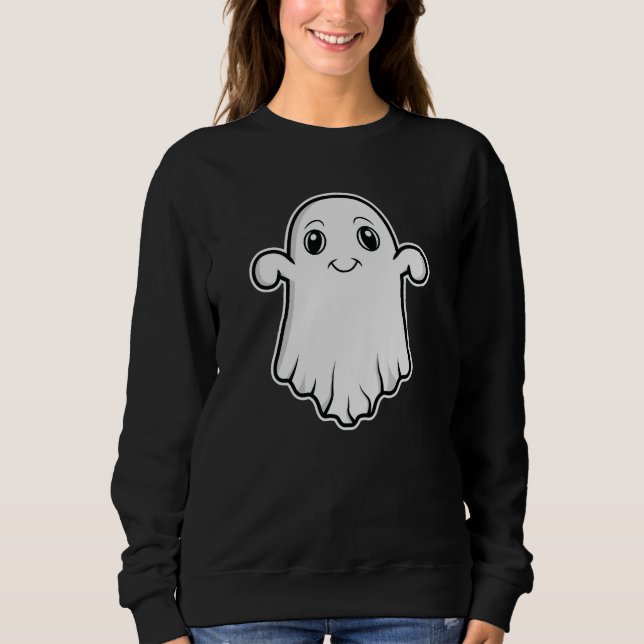 Sudadera Ilustración de dibujos animados de fantasma sonrie (Anverso)