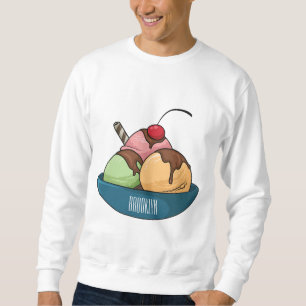 Sudadera Ilustración de dibujos animados de helado