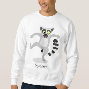 Sudadera Ilustración de dibujos animados de lémur de cola a