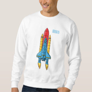 Sudadera Ilustración de dibujos animados de nave espacial