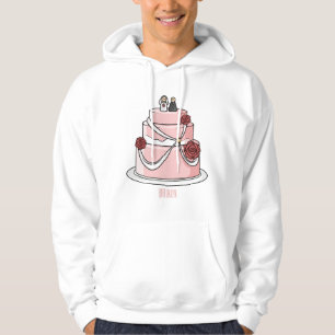 Sudadera Ilustración de dibujos animados de pastel de boda