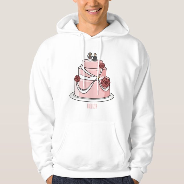 Sudadera Ilustración de dibujos animados de pastel de boda  (Anverso)