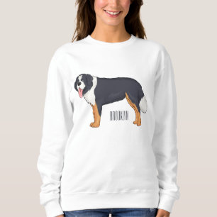 Sudadera ilustración de dibujos animados de perro de montañ