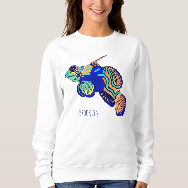 Sudadera ilustración de dibujos animados de pez mandarín (Anverso)