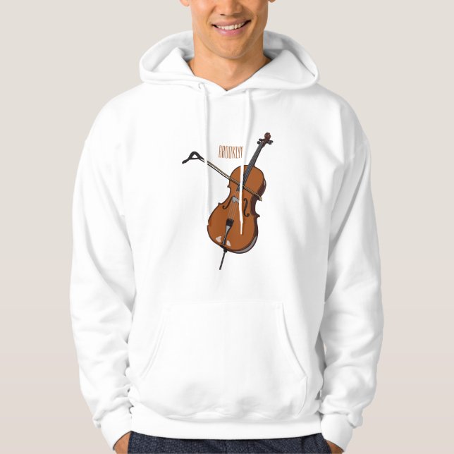 Sudadera ilustración de dibujos animados de violonchelo (Anverso)