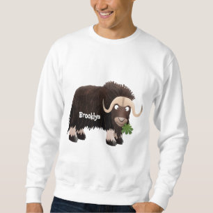 Sudadera Ilustración de dibujos animados divertidos de buey