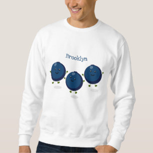 Sudadera Ilustración de dibujos animados morados de arándan