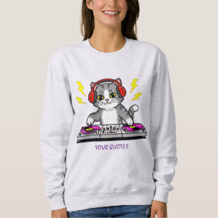 Sudadera Ilustración de DJ Gato de Dibujos Animados – Amant