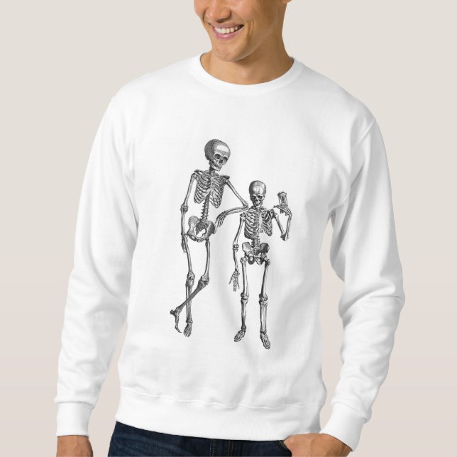 Sudadera Ilustración de esqueletos bailando (Anverso)