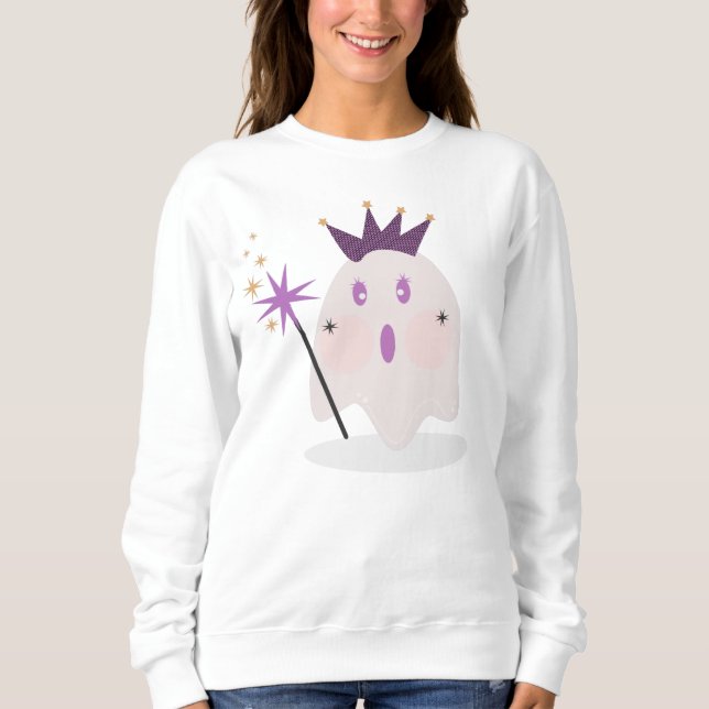 Sudadera Ilustración de fantasma de princesa de Halloween (Anverso)