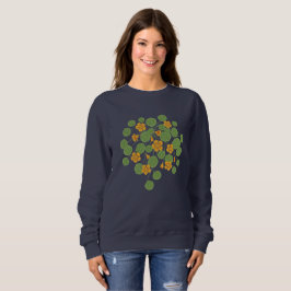 Sudadera Ilustración de Flor de Nasturcia Vintage Naturalez