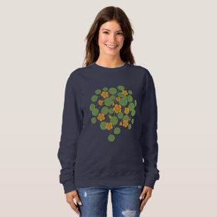 Sudadera Ilustración de Flor de Nasturcia Vintage Naturalez
