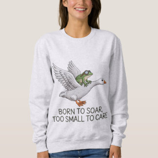 Sudadera Ilustración de ganso volador rana divertida nacida