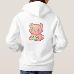 Sudadera Ilustración de gatito kawaii rosa lindo - Kitty pa