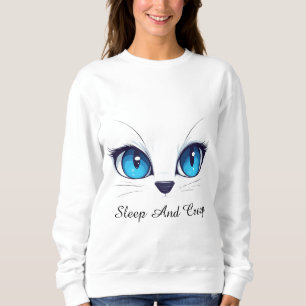 Sudadera Ilustración de gatito lindo de cerca ojos azules