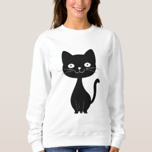 Sudadera Ilustración de gato de dibujos animados negro mini