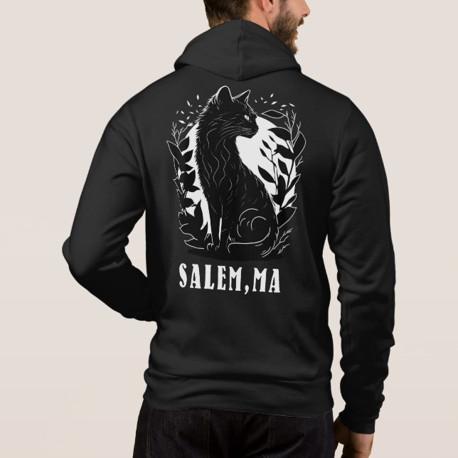 Sudadera Ilustración de gato negro | Salem (Reverso)