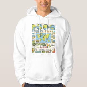 Sudadera Ilustracion de geografía de época dibujado a mano