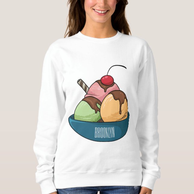 Sudadera Ilustracion de helado personalizado (Anverso)