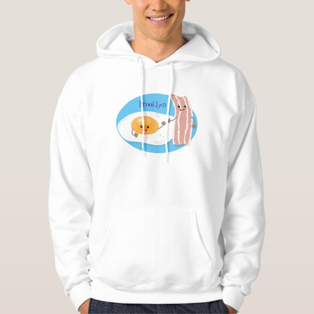 Sudadera Ilustracion de huevo de kawaii y personalizado de  (Anverso)